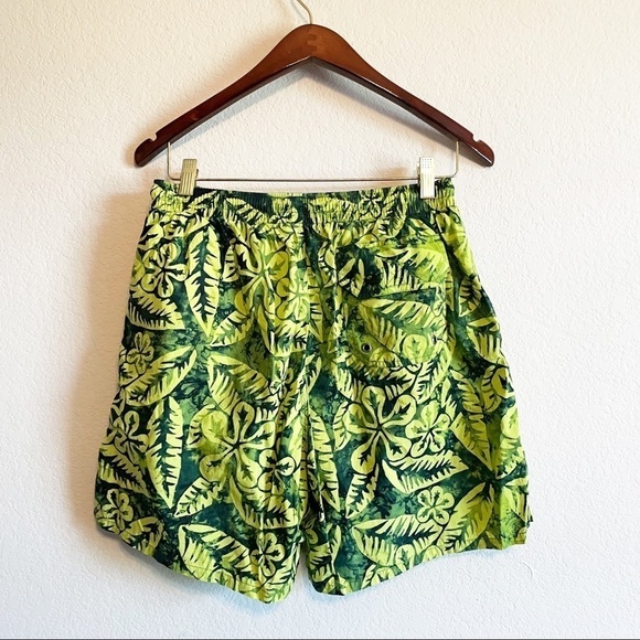 Roundtree and Yorke Swim Trunks Tropical Blue Yellow Green Size Medium - Picture 2 of 6
